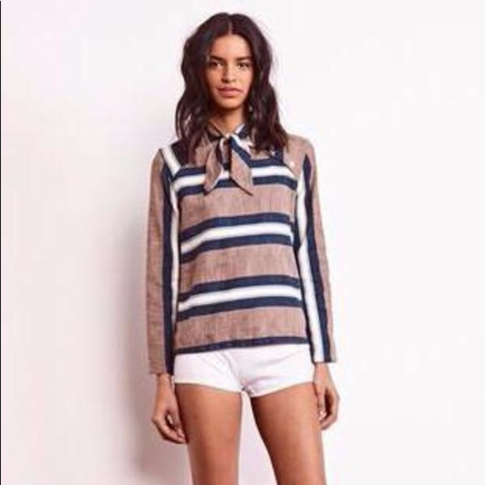 Ace & Jig Jackie top with tie in Captain textile - Picture 2 of 4